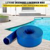 VEVOR Discharge Hose, 1-1/2" x 105', PVC Fabric Lay Flat Hose, Heavy Duty Backwash Drain Hose with Clamps, Weather-proof & Burst-proof